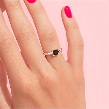 Bague en argent et Zircon rose