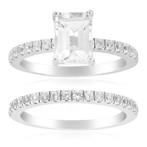 Anello in argento con Topazio Bianco