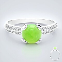 Anello in argento con Crisoprasio Imperiale