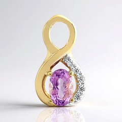 Ciondolo in oro con Scapolite Porpora