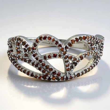 Anello placcato in platino con Diamante Fancy