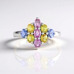 Anello in argento con Zaffiro Ceylon Rosa