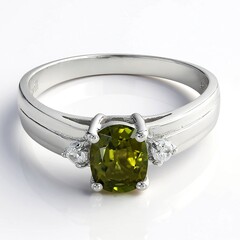 Anello placcato in platino con Tormalina Cuprian