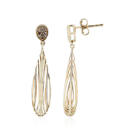 Pendientes en oro con Diamante champán I1  (Ornaments by de Melo)