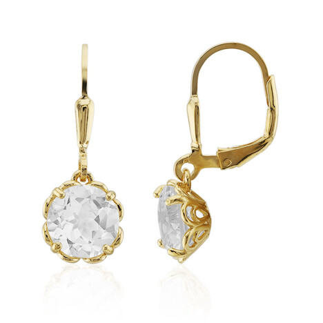 White Topaz Silver Earrings