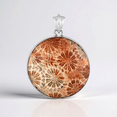 Ciondolo in argento con Corallo Pietrificato
