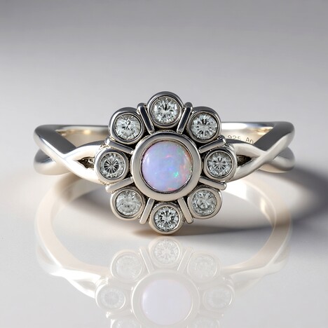 Anello in argento con Opale Australiano
