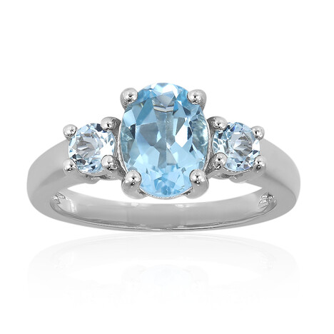 Bague en argent et Topaze bleu ciel