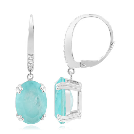 Blauer Pastell-Quarz-Silberohrringe