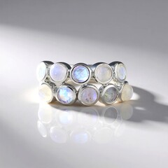 Anello in argento con Pietra di Luna Blu (KM by Juwelo)