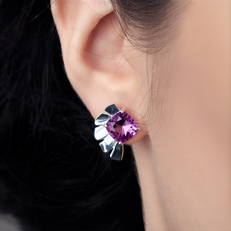 Orecchini in argento con Ametista (Pallanova)