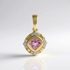 Ciondolo in oro con Spinello Rosa
