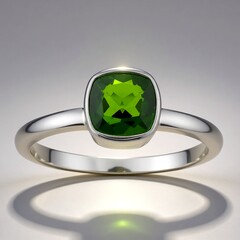 Anello in argento con Diopside Russo