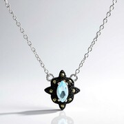 Himmelblauer Topas-Silbercollier