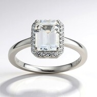 Anillo en plata con Topacio blanco