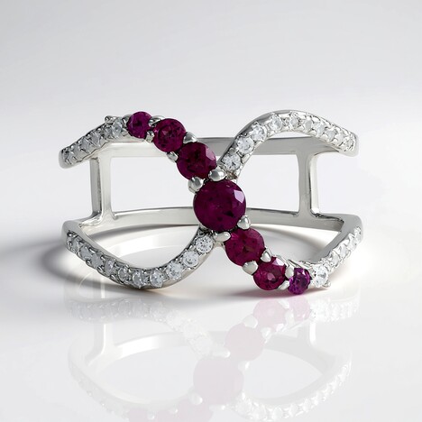 Bague en argent et Grenat Rhodolite