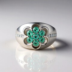 Bague en argent et Emeraude de Russie (de Melo Essence)