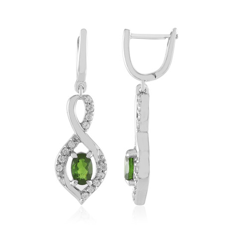 Orecchini in argento con Diopside Russo