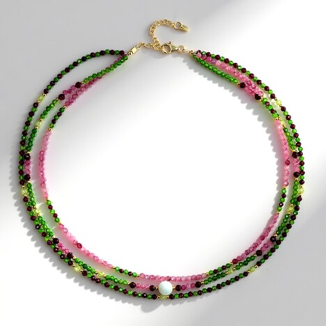 Collana in argento con Aragonite Blu (Riya)