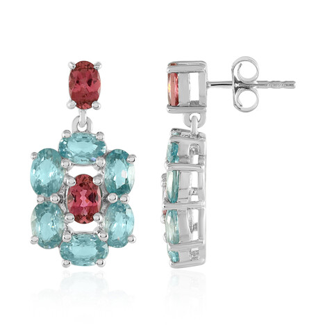 Nigerian Pink Tourmaline Silver Earrings
