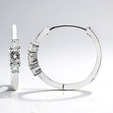 White Topaz Silver Earrings