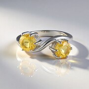 Yellow Beryl Silver Ring