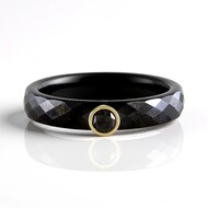 Schwarzer Brillant-Keramikring
