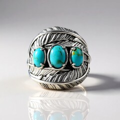 Anello in argento con Turchese Kingman (Desert Chic)
