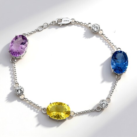 Bracciale in argento con Fluorite Cangiante