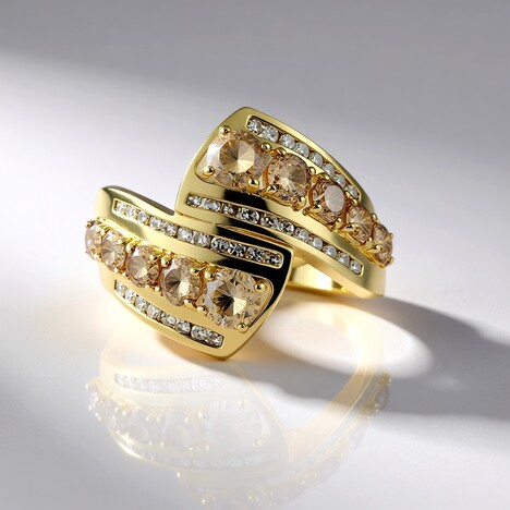 Anello in oro con Diamante Champagne I2 (de Melo Gold)