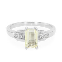 Anello placcato in platino con Kunzite Canarino