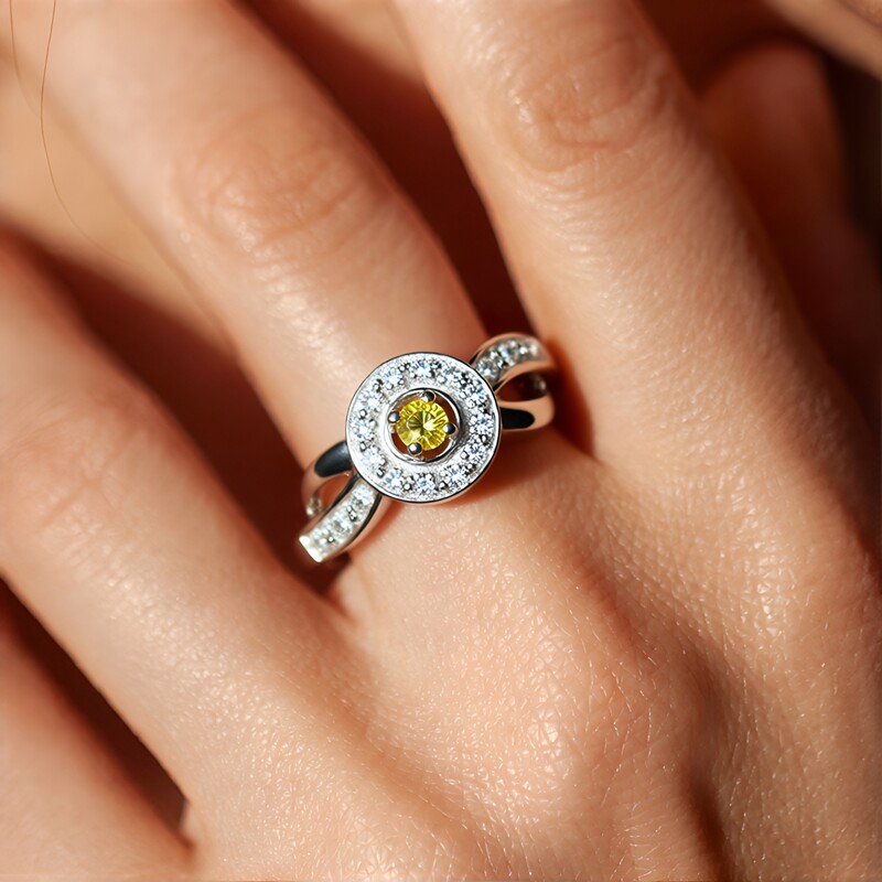 Anello in argento con Berillo Giallo