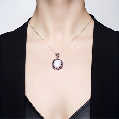Ciondolo in argento con Pietra di Luna Bianca (Annette classic)