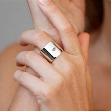 I3 Schokoladen-Brillant-Messingring (Juwelo Style)