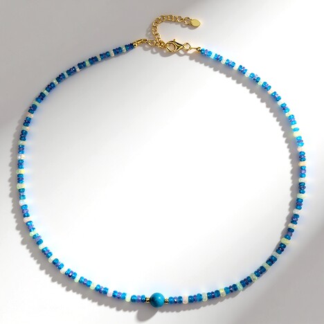 Collana in argento con Apatite Blu Neon (Riya)