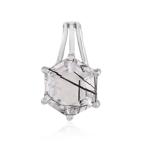 Schwarzer Rutilquarz-Silberanhänger