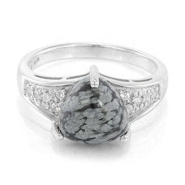 Schneeflocken-Obsidian-Silberring