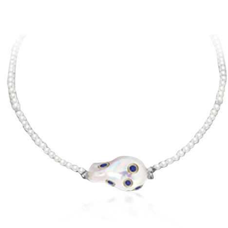 Zilveren halsketting met een zoetwater kweekparel (Dallas Prince Designs)