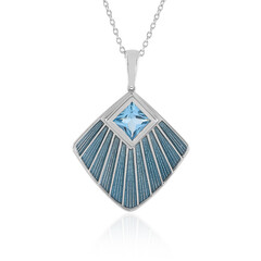Collier en argent et Topaze bleu Suisse (Adela Silber)