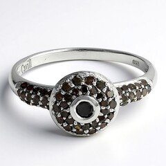 Anello placcato in platino con Diamante Fancy