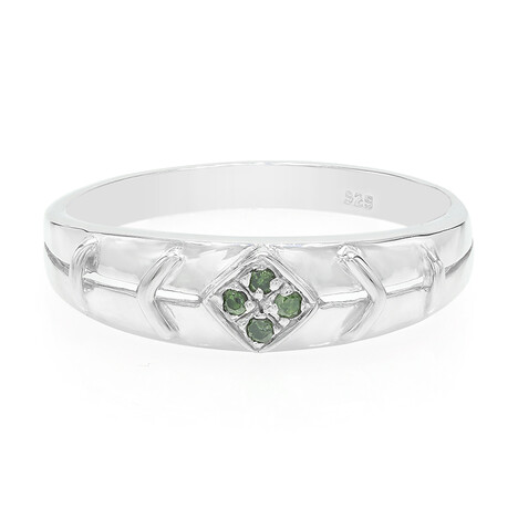 Anillo en plata con Diamante verde esmeralda