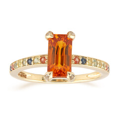 Anillo en oro con Zafiro naranja de Ban Ka Cha