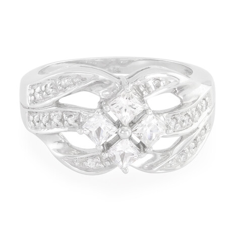 Weißer Saphir-Silberring