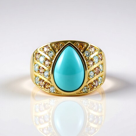 Anello in argento con Turchese Sleeping Beauty (KM by Juwelo)