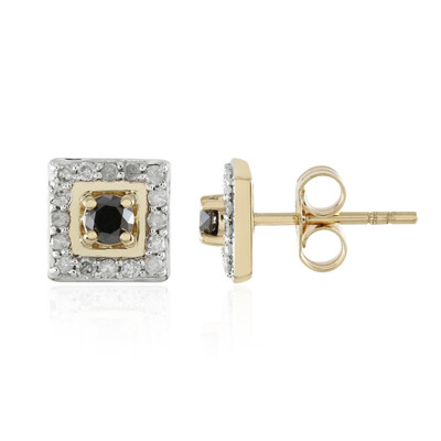 Schwarzer Diamant-Goldohrringe