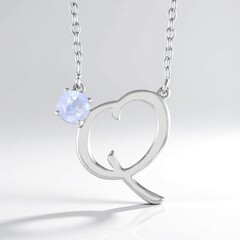Collana in argento con Pietra di Luna Arcobaleno