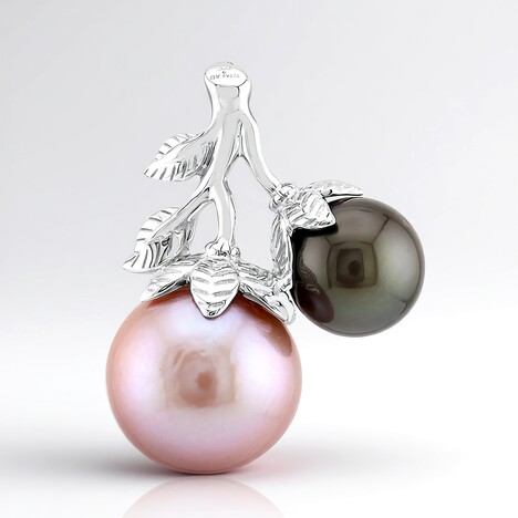 Ciondolo in argento con Perla Ming Porpora (TPC)