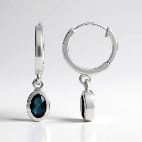 Boucles d'oreilles en argent et Topaze bleu de Londres