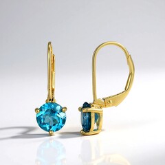 Orecchini in argento con Topazio Blu Londra