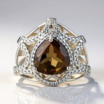 Anello in argento con Quarzo Fumè